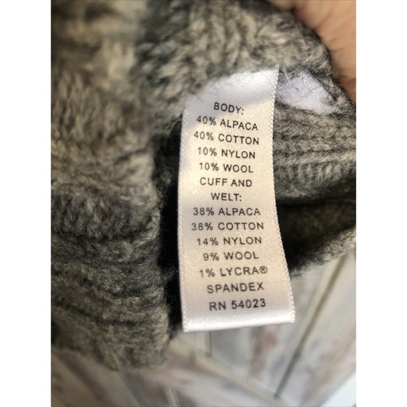 Alpaca Sweater Banana Republic Crop S/S Cardigan Cable Knit Gray Button XS Women - Picture 9 of 13